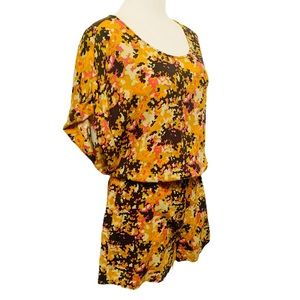 Fossil Orange Abstract Colorful Romper Size Small